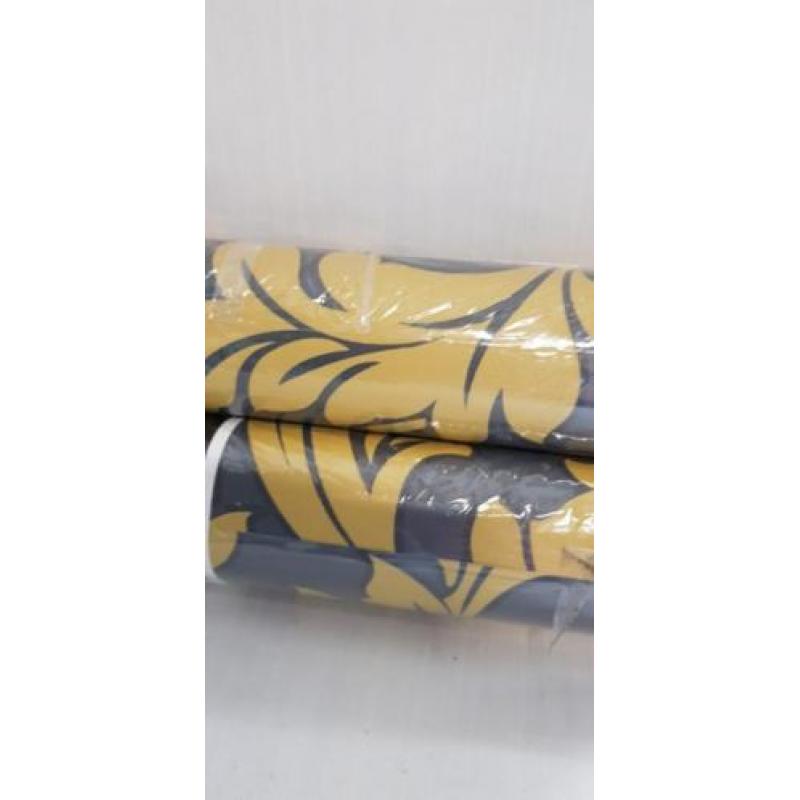 Behang barok style grijs mosterd geel nieuw