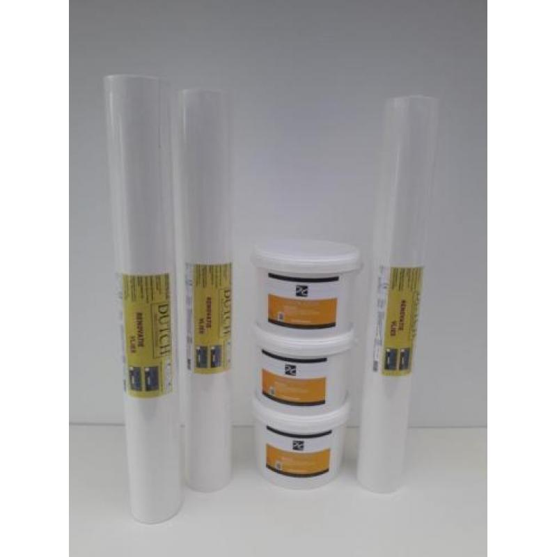 150m2 renovlies behang(glasvezelbehang)160gr + 3 emmers lijm