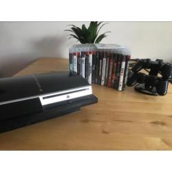 PS3 met 17 spellen en toebehoren