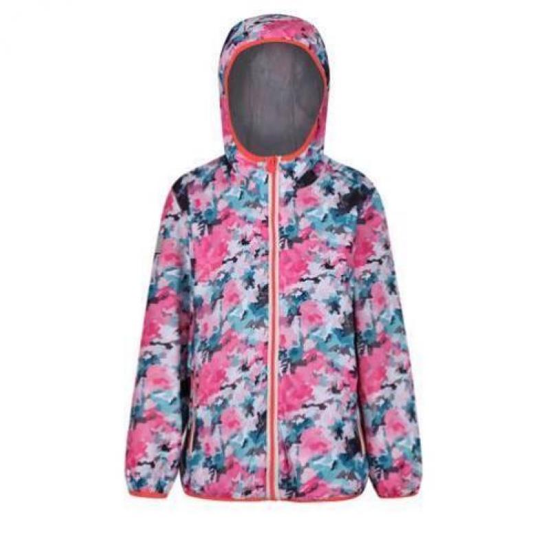Regatta Printed Lever softshell jack roze (kids) maat 164