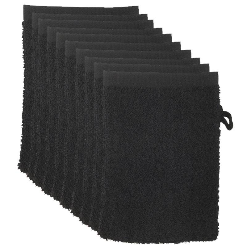 The One Voordeelpakket Washandjes Zwart - 10 stuks