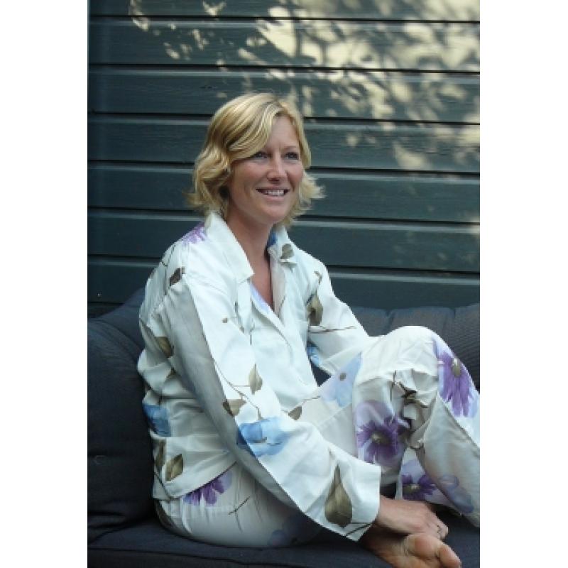 Blue/purple flower pyjama - S