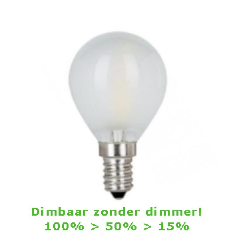 LED E14-G45 Filament Bulb 4W - 3-staps Dimbaar - 2700K - 450 Lm